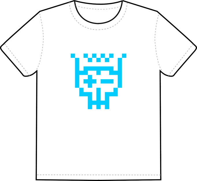 iconperday blue electrohead white t-shirt