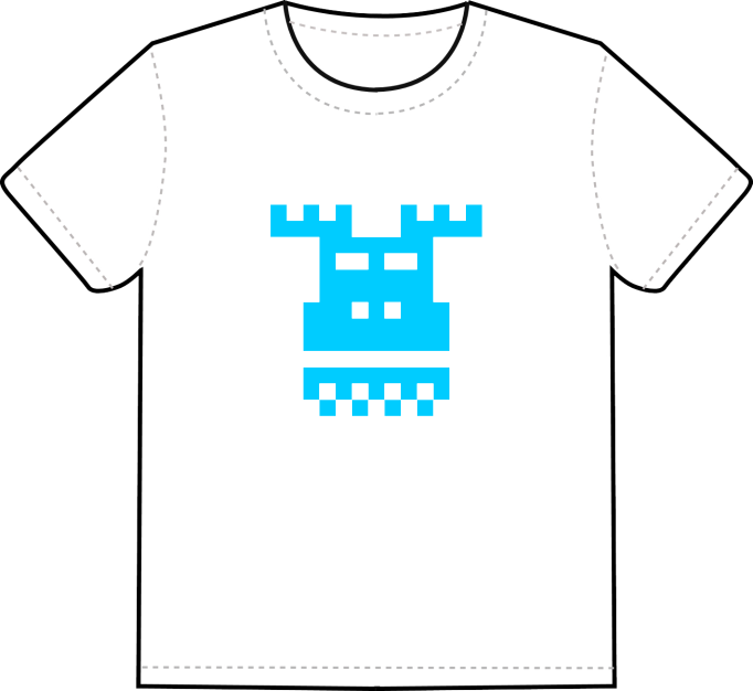 iconperday blue moose white t-shirt