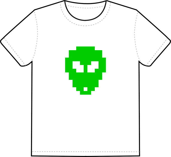 iconperday green alien t-shirt